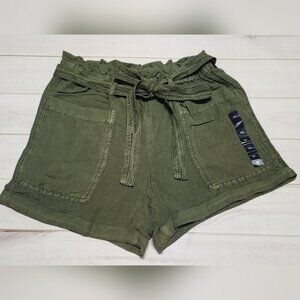 Lucky Brand Linen Paperbag Shorts in Olive Size XS New Without Tags